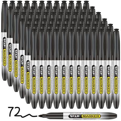 Buecs Permanent Markers, 128 Count Black Permanent Markers, Fine Point,  Waterproof & Smear Proof Markers, Quick Drying, Office Supplies for School,  Office, Home - Yahoo Shopping