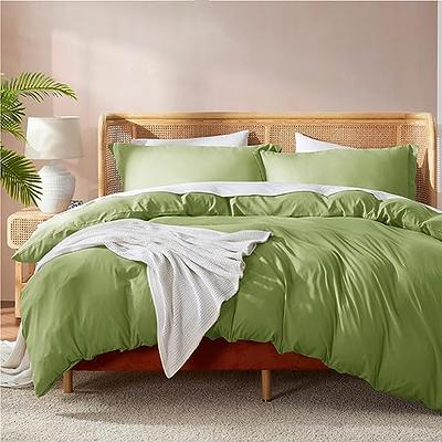 Bedsure Olive Green Duvet Cover King Size - Soft Prewashed Set, 3 Pieces, 1  Duvet Cover 104x90 Inches with Zipper Closure and 2 Pillow Shams