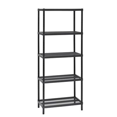 King's Rack 5-Tier Black Steel Storage Rack Boltless Shelving Tier Height Adjustable 30 W x 12 D x 60 H.