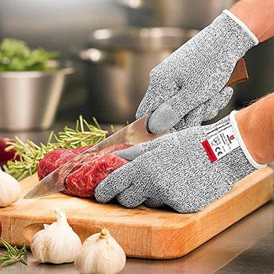 NoCry Cut Resistant Gloves Food Grade with 3 Touchscreen Capable Fingers;  Protective Kitchen Gloves for Cutting; Use Cut Gloves as Fish Gloves