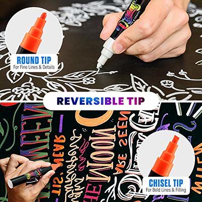 Funcils Fine Tip Chalk Markers for Chalkboard, Blackboard, Window, Labels,  Bistro, Glass, Car, Board (10 Pack, 3mm) - Wet Wipe E