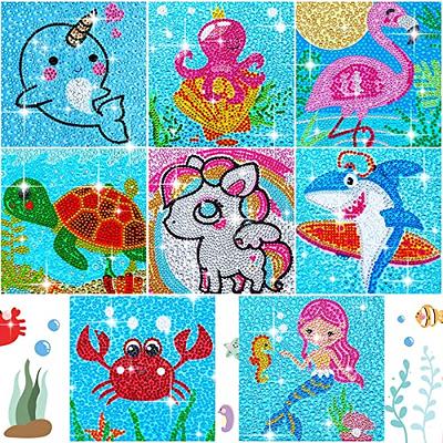 Labeol 6 Pieces 5D Diamond Painting Kit for Kids Painting Kit Crystal Easy Painting  Art Craft Set for Home 5D Full Drill (6 Packs A)