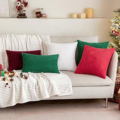 4-Pack Christmas Square Pillow Covers,18x18 Inches Velvet Touch