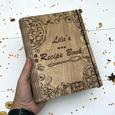 ENJOY THE WOOD Wooden Blank Recipe Book Binder - Personalized Recipe  Notebook - Family Cookbook Journal Custom Sketchbook To Write In Organizer  by