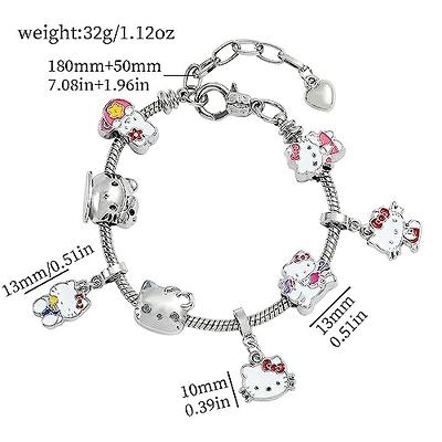Vnsport Kitty Cat Charms Bracelet DIY Fashion Jewelry VN02, Birthday Gift for Hello, Kitty Fans