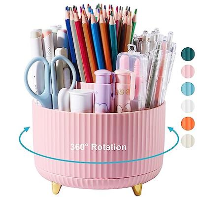 Multi-Functional Rotating Desk Organizer - 6 Compartments Spinning Pen