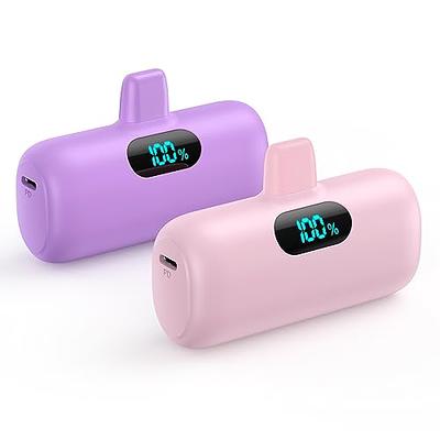 2 Pack]Mini Portable Charger 5000mAh for iPhone,Ultra-Compact 15W PD Power  Bank,LCD Display Cute Battery Pack Backup Charger Compatible with iPhone  14/14 Pro Max/13/13 Pro/12/XR/8/7/6,Pink +Purple - Yahoo Shopping