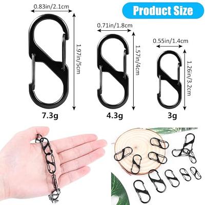 S Carabiner Clip, 15Pcs Small Alloy Keychain Clip Snap Hook Zipper