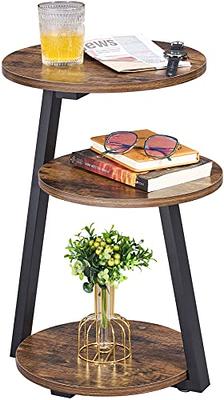 Hommoo End Table, Square Side Table Modern Night Stand with 2-Tier Storage  Shelf, Living Room Small Coffee Table, Wood Finish Bedside Table for