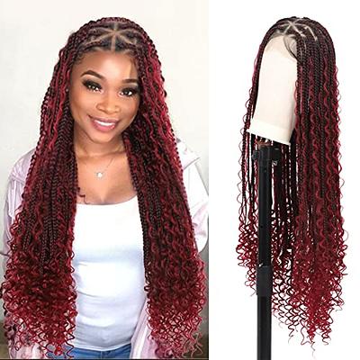 Olymei Boho Box Braids Wig Triangle Knotless Braided Wigs for