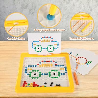 Magnetic Drawing Board for Kids and Toddlers Age 1-6, Doodle Board with  Magnetic Pen and Colorful Beads for Kids, Magnetic Dot Art, Travel Toys for