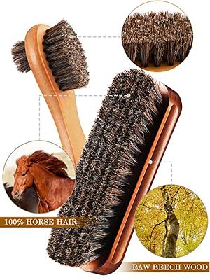 Stone and Clark Portable Mini Horsehair Shoe Brush - Brown