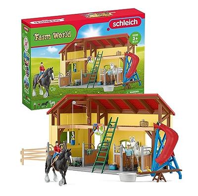 Schleich Farm World, Toy Barn Gift for Kids with Farm Animal Toys