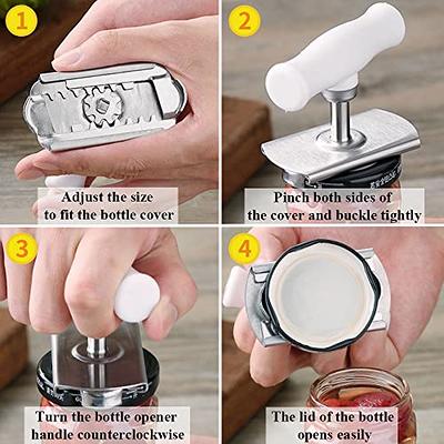 Adjustable Magnetic Bottle Cap Opener Stainless Steel Lids Off Jar