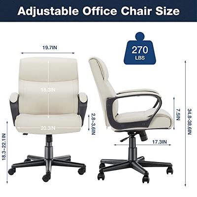 Halle High Back Executive Office Chair with Armrests Lumbar Support  Adjustable Height, Swivel and Lumbar Support, Premium Faux Leather  Comfortable