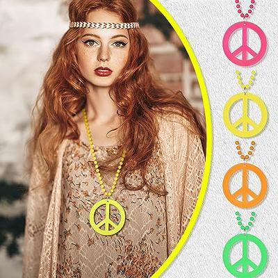 Sasylvia Peace Sign Necklace Bulk Hippie Necklaces Hippie Jewelry Set Peace  Sign Necklaces Costume Hippie Halloween Costume for 60s or 70s, 4 Colors(60  Pcs) - Yahoo Shopping