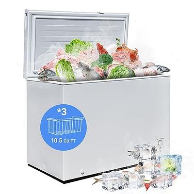 WANAI Chest Freezer 3.5 Cubic Feet Mini Small Deep Freezers with Adjustable  Thermostat Top Open Door Freezer Compressor Cooling with Rmovable Storage