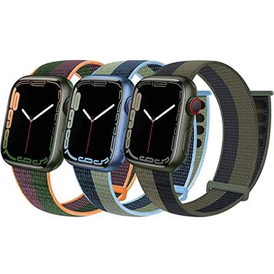 Geoumy Lightweight Hook & Loop Nylon Apple Watch Band, 3-Pack