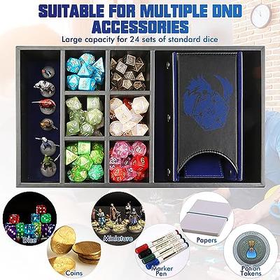 DND Dice Tray & Tower Storage Box, 4 in 1 D&D Dice Holder Case (Dice Rolling