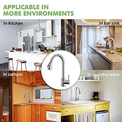 FORIOUS Kitchen Faucets, Brushed Nickel Kitchen Faucet with Pull Down  Sprayer, High Arc Single Handle Stainless Steel Sink Faucets 1 or 3 Hole,  Kitchen Sink Faucets for Farmhouse Camper Laundry Rv Bar 