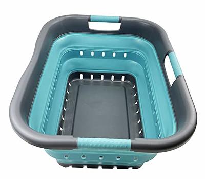 SAMMART Collapsible Plastic Laundry Basket - Foldable Pop Up Storage  Container / Organizer - Portable Washing Tub - Space Saving Hamper / Basket