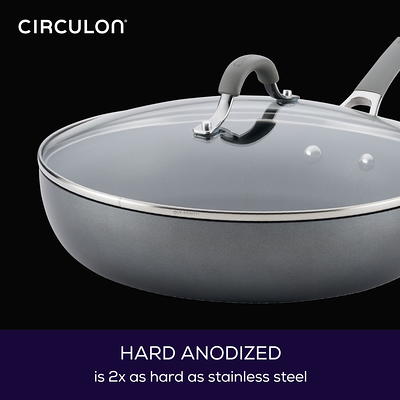 Circulon Radiance Hard-Anodized Nonstick Skillet with Helper Handle 14-inch Gray