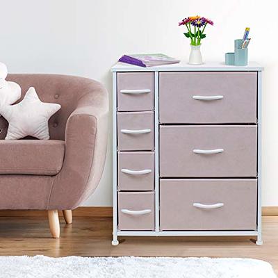 YILQQPER Dresser for Bedroom with 5 Drawers, Tall Storage Tower for Closet,  Living Room, Nursery, White Dresser with Sturdy Steel Frame, Fabric Bins,  Leather Finish, Wood Top, White - Yahoo Shopping