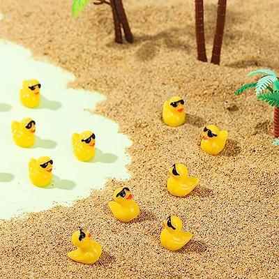 Fuyamp 120Pcs Tiny Ducks with Sunglasses Mini Resin Ducks Small