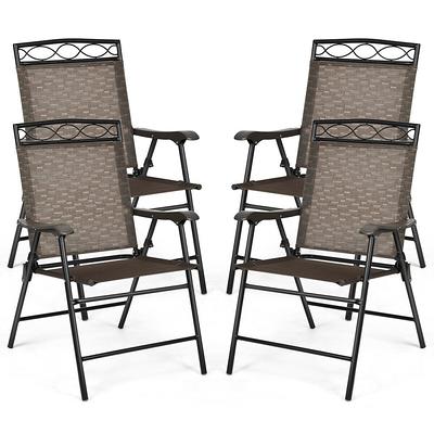 Flash Furniture Gray Standard Folding Chair with Upholstered Seat (Outdoor)