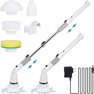 Hymeago Electric Spin Scrubber, Electric Cleaning Brush with LED Display  and 4 Replaceable Brushes, 2 Speeds and 3 Angles Adjustable, Cordless Power