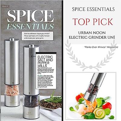 Electric Salt and Pepper Grinder Set - Matte Black Battery