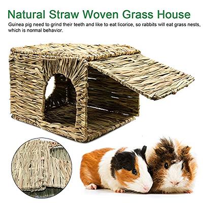 Large Wood Guinea Pig Hideout with Windows,Hamster House Hideout,Small  Animals Pets Houses Hideouts,Suitable for Chinchilla,Hamsters and Small  Rabbit