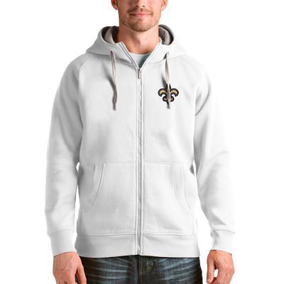 Men's Antigua White New Orleans Saints Victory Chenille Pullover Sweatshirt Size: Medium