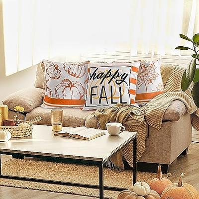 Fall Pillow Covers 18x18 Set of 4 for Fall Decor Buffalo Plaid Pumpkin and  Maple Leaves Outdoor Pillows Decorative Throw Pillows Farmhouse