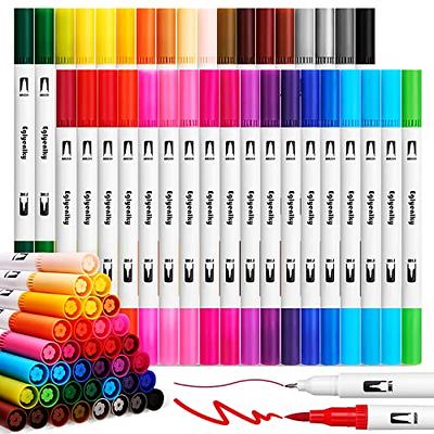 Markers for Adult Coloring - CADITEX 100 Colors Dual Brush Pens Fine Tip  Mark