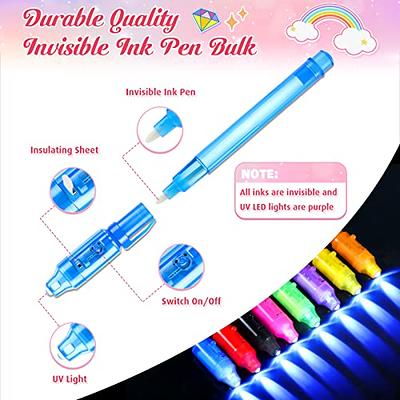 Invisible Ink Pen, Spy Pen Secret Message Writer with uv Light Magic Marker  for Drawing Fun Activity Kids Party Favors Ideas Gifts and Stock Stuffer