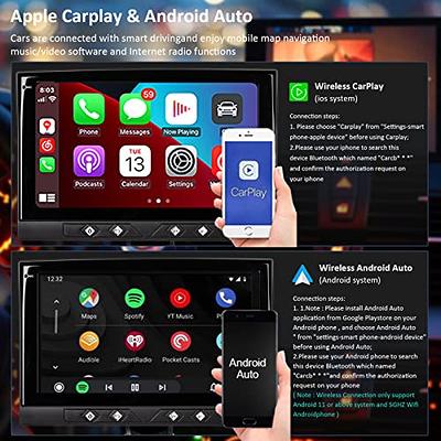 7 Car Portable Wireless Apple Carplay Adapter Touch Display Android Auto  Monitor Bluetooth Navigation System Universal All Cars