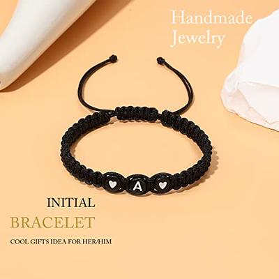 Initial Bracelets for Women Teen Girls Best Friend Birthday Gifts  Graduation Adjustable Letter A-Z Braided Bracelets Heart Link Sister  Daughter Mother's Day Mom Female Friendship Jewelry, Metal, no gemstone :  : Jewellery