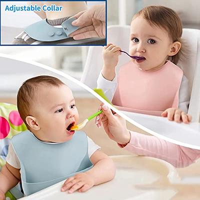 6-Piece Baby Feeding Set - Silicone Bib Suction Plate Suction Bowl Water  Cup Spoon Fork Infant Eating Utensil Tableware