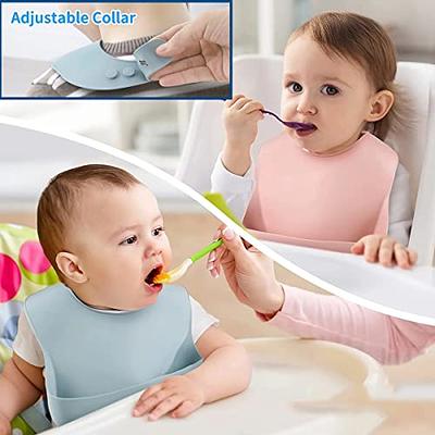 Soft Silicone Baby Feeding Set, Baby Led Weaning Supplies with Adjustable  Bib, Suction Bowl, Suction Divided Plate, Straw Cup, First Stage Spoon &  Fork, , Toddler Infant Self Eating Utensil Set 