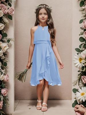 Children Girls Fancy Formal Elegant Ruffled Pageant Bridesmaid