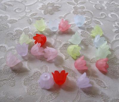 Acrylic Flower Beads - 12mm Small Pastel Transparent Acrylic