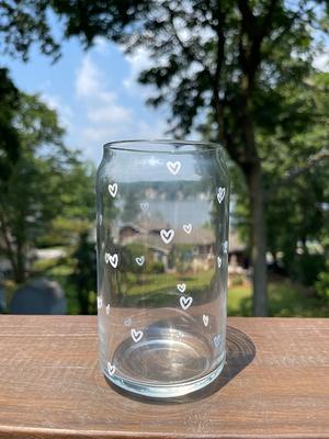 Mini Hearts Iced Coffee Cup, Beer Glass Can, Glass Coffee Cup, Soda Glass  Can, Glass Can, Iced Coffee Glass, Aesthetic Glass Beer Can