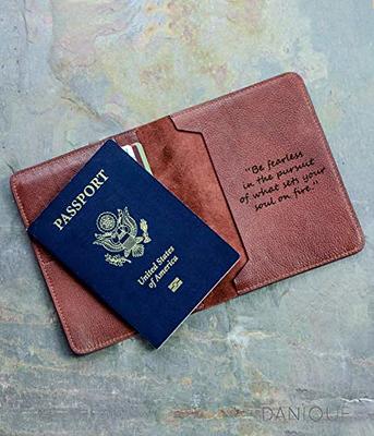 Personalized Leather Passport Holder and Luggage Tag Set - Danique Jewelry