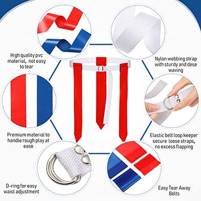 Nerf 10 Player Flag Football Belts + Football Set - Youth Flag Football Belts + Junior Foam Football for Kids - Full Flag Football Kit for 5 V 5