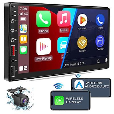 Car Radio Stereo 1 DIN With Apple CarPlay Android Auto USB Bluetooth  Touchscreen 