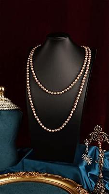 Siifert 4 Pcs 1920s Accessories Set Flapper Costume Pearl Jewelry Set  Include Beaded Sequin Clutch Evening Bag with Chain Pearl Necklace Bracelet