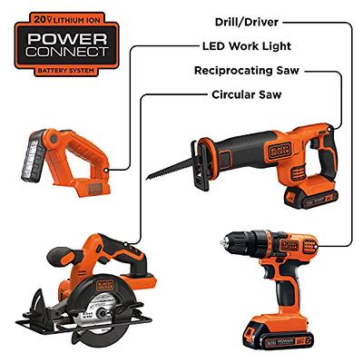 BLACK+DECKER 20V MAX Power Tool Combo Kit, 4-Tool Cordless Power Tool Set  with 2 Batteries and Charger (BD4KITCDCRL) - Yahoo Shopping