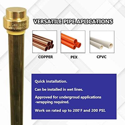 Push Fit End Cap, Push Fit Coupling, Push-to-Connect Plumbing Fittings,  Brass Straight Plumbing Fittings with Disconnect Clip, Push-to-Connect,  CPVC