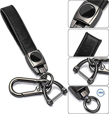  QBUC Genuine Leather Car Keychain,Universal Heavy Duty